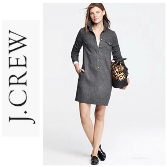 J. Crew herringbone shirt dress - Picture 2 of 16